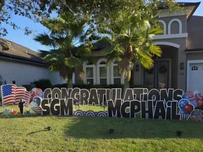 Congratulations Sgt McPhail Yard Sign Palm Coast Florida