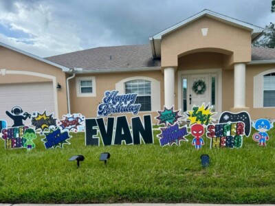 Fun Birthday Lawn Sign Display Palm Coast Florida