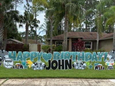 Kids Birthday Yard Card Setup Palm Coast Florida